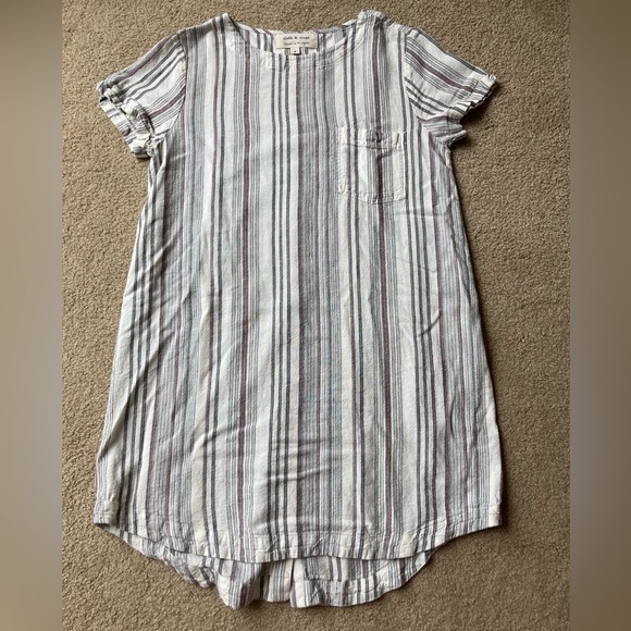 cloth & stone Dresses & Skirts - Cloth & Stone Stripe T-shirt Dress Multicolor Linen blend